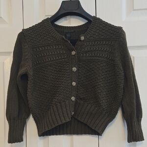 Lucky Brand Dark Olive Cardigan Sweater